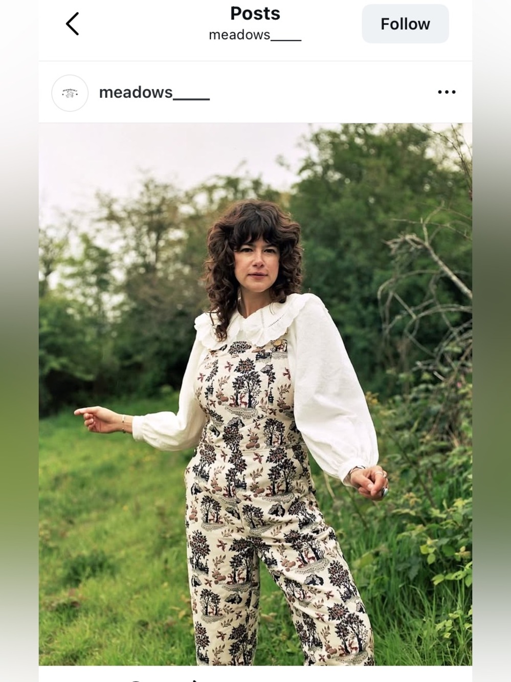 Meadows Cream Botanical Print Jumpsuit